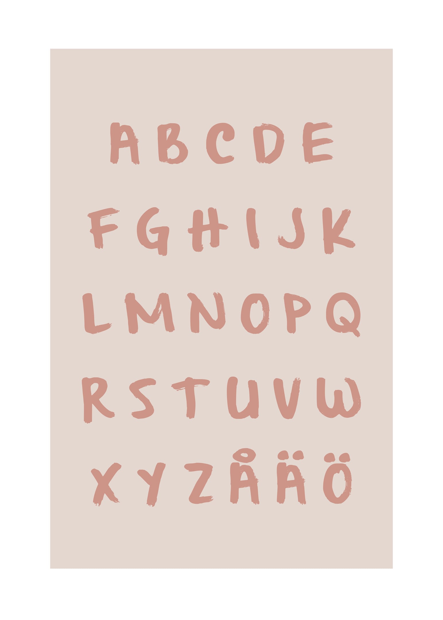 Alphabet pink poster