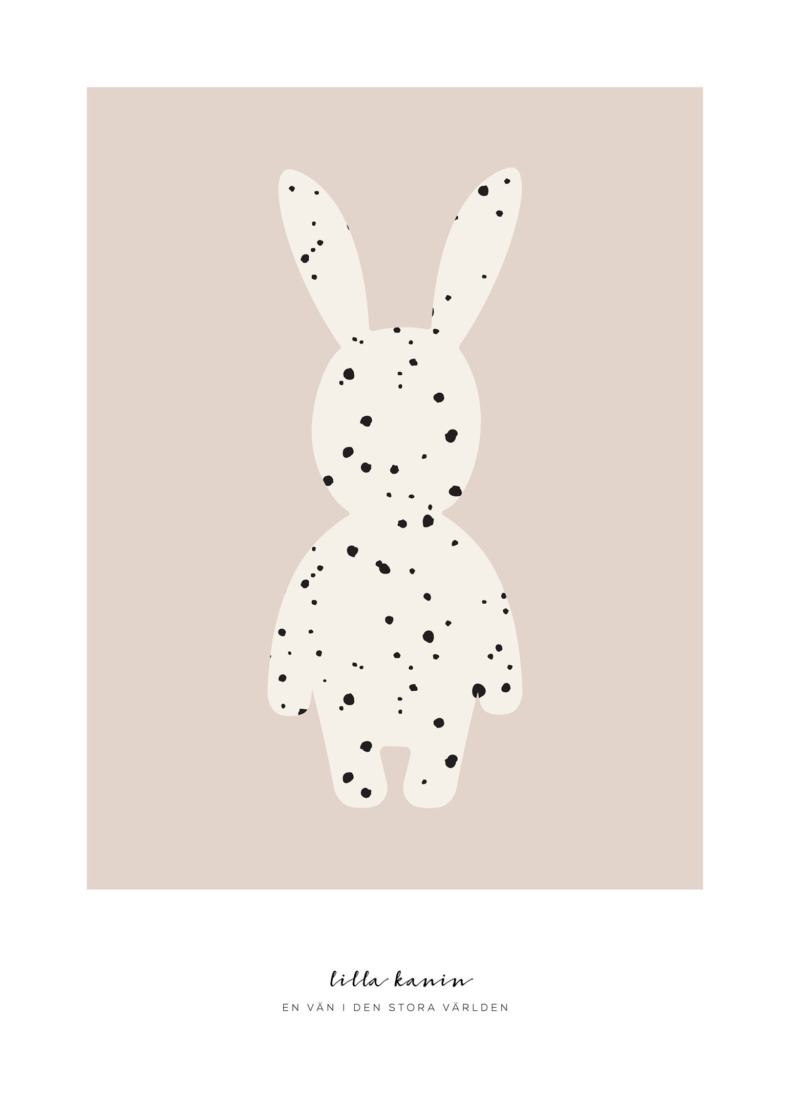 Small bunny dotted pink poster
