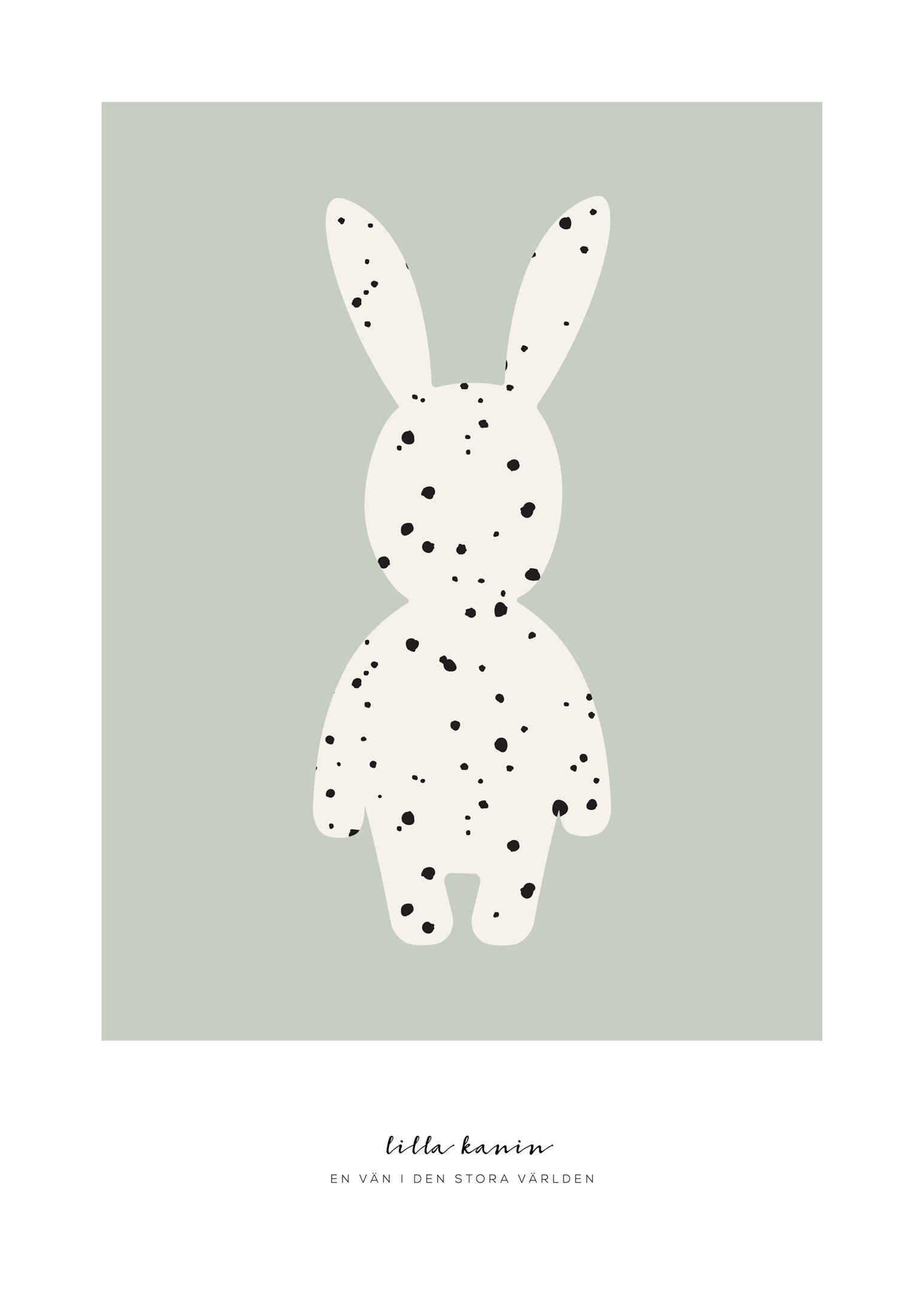 Small bunny dotted poster green