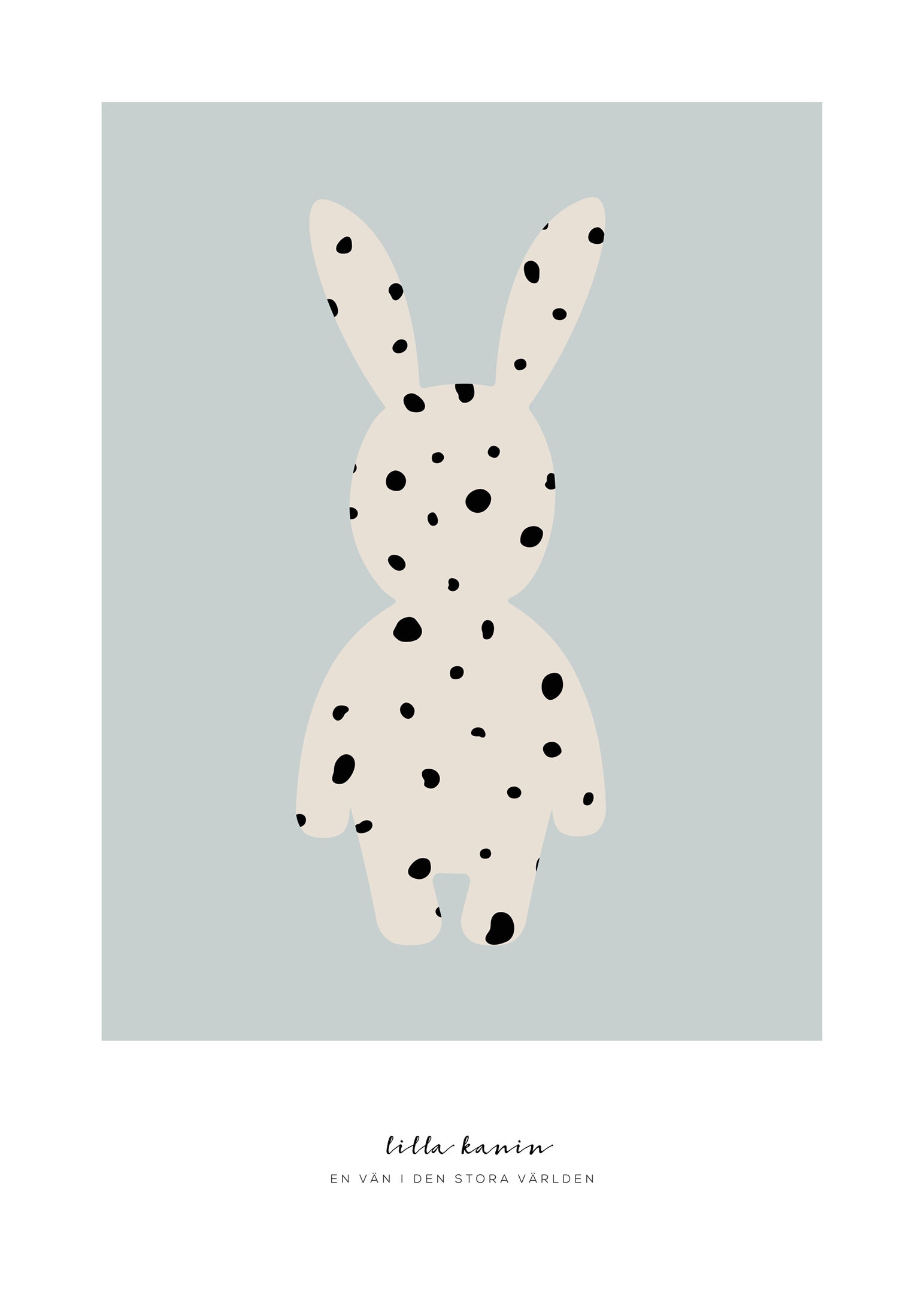 Small bunny spotted poster blue