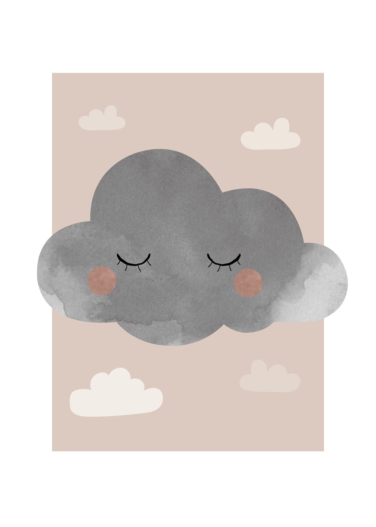 Calm clouds in pink poster