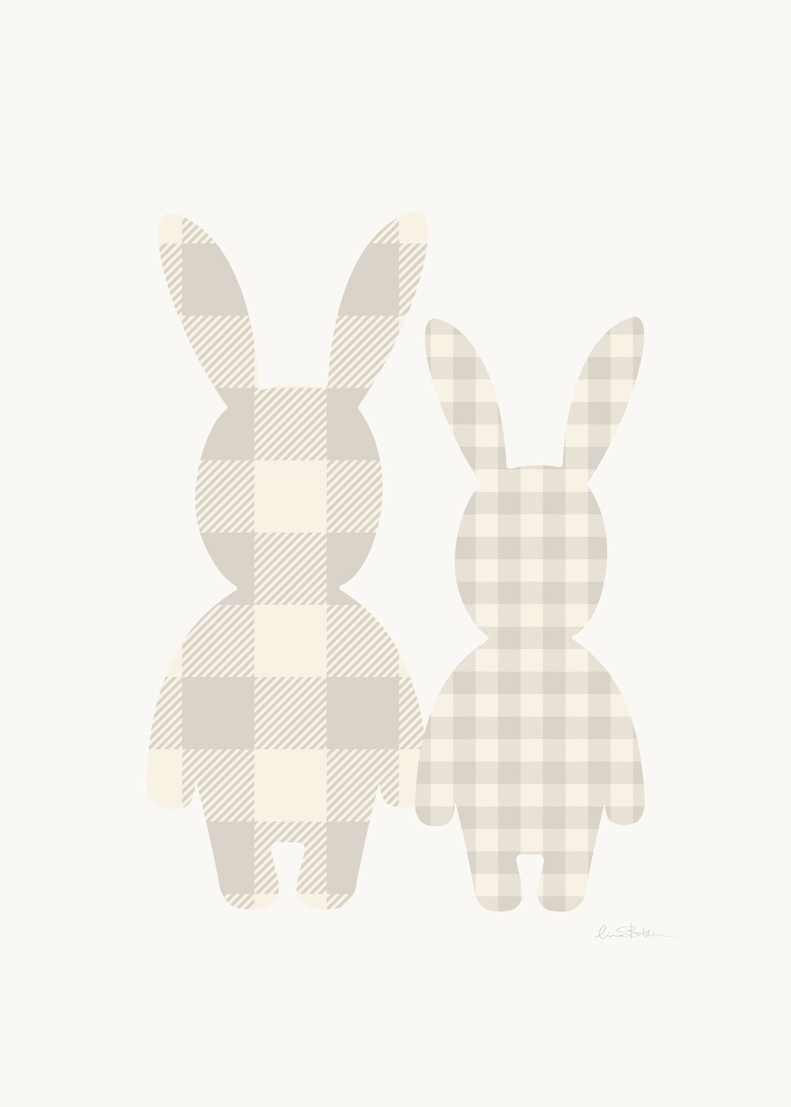 Checkered bunny buddies poster