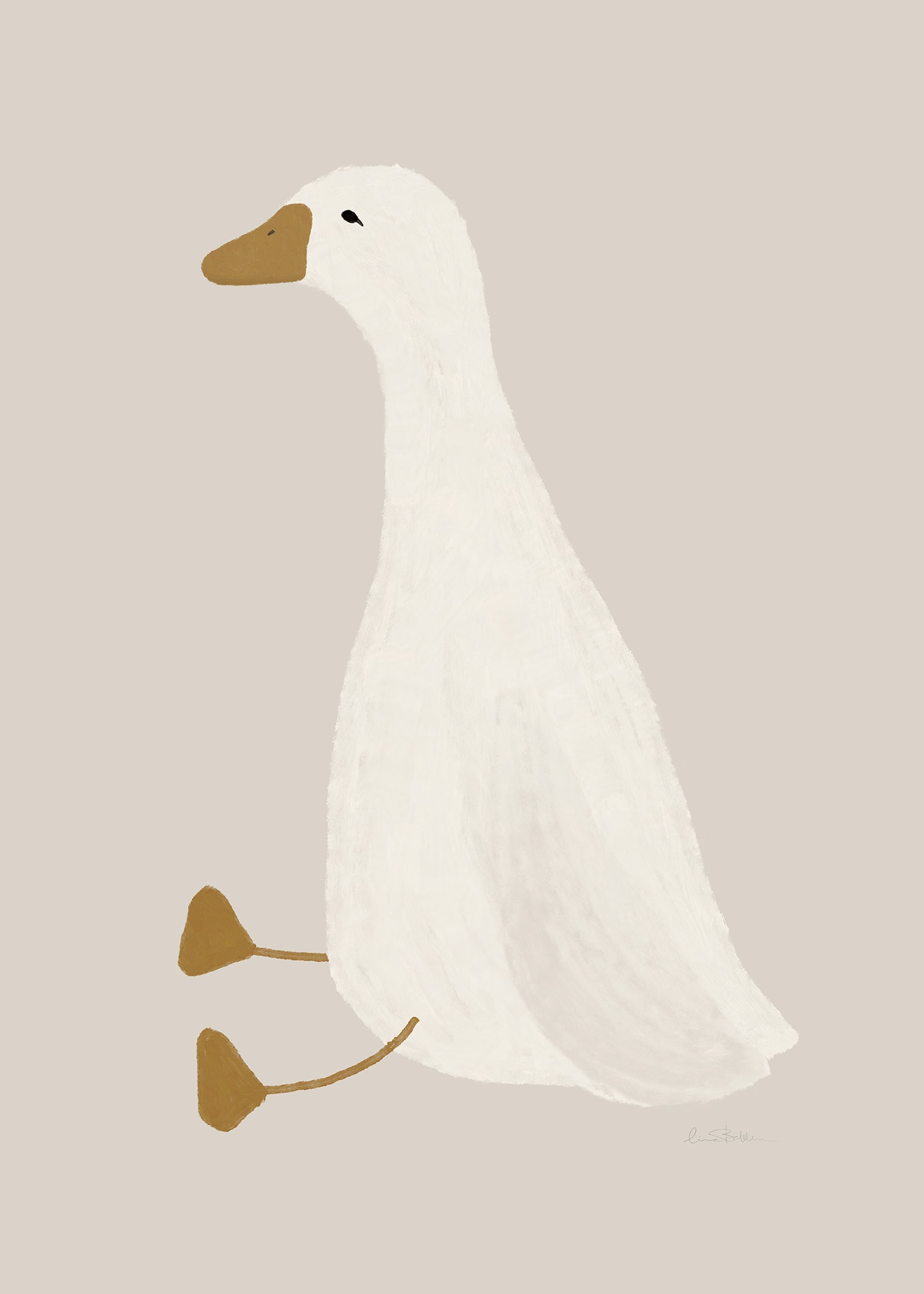 Goose poster beige