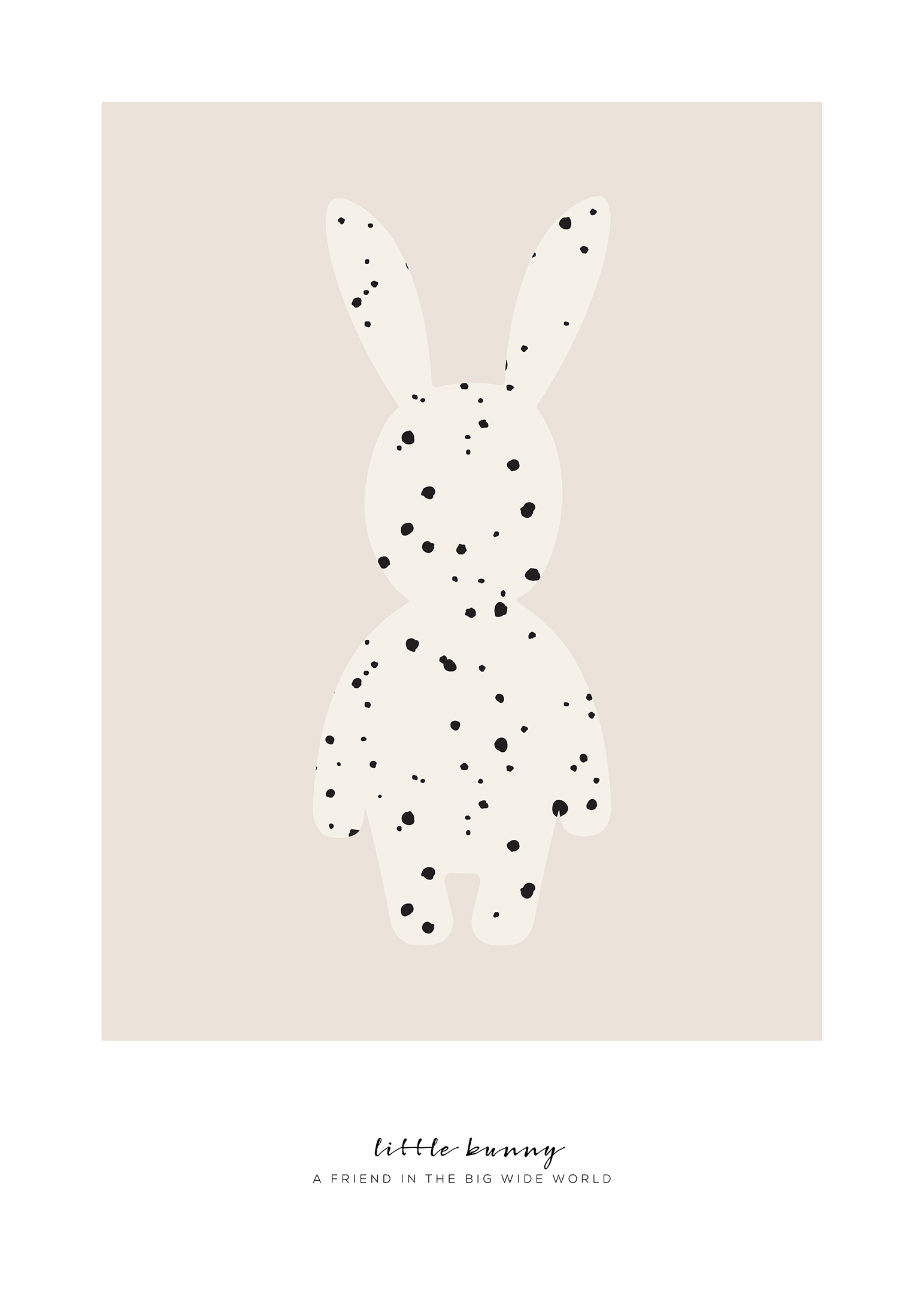 Small bunny in beige poster