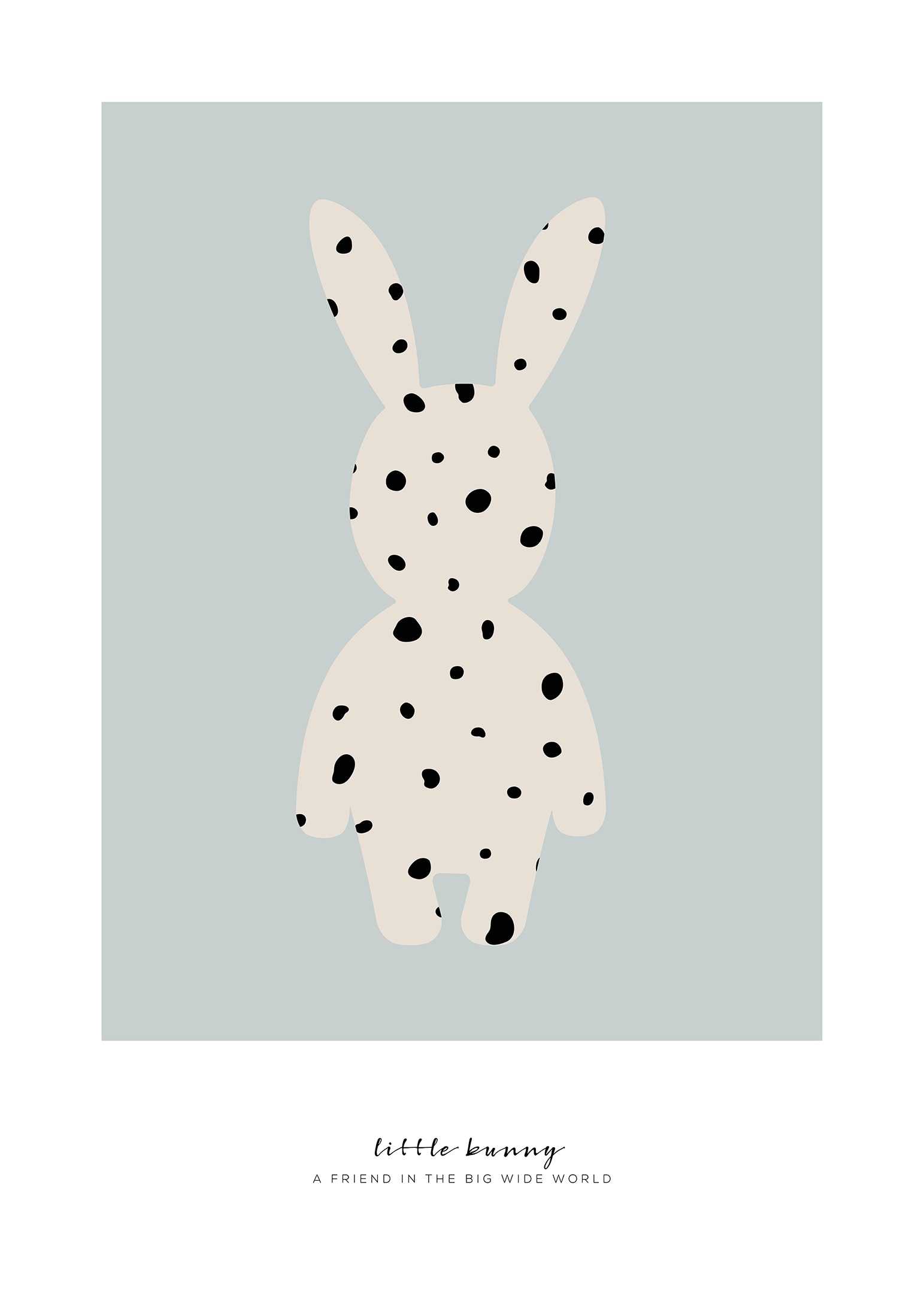 Small bunny spotted poster in blue