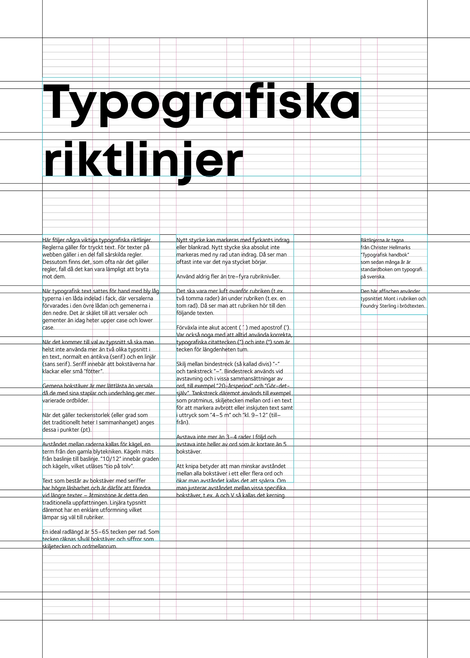 Typografiska riktlinjer poster