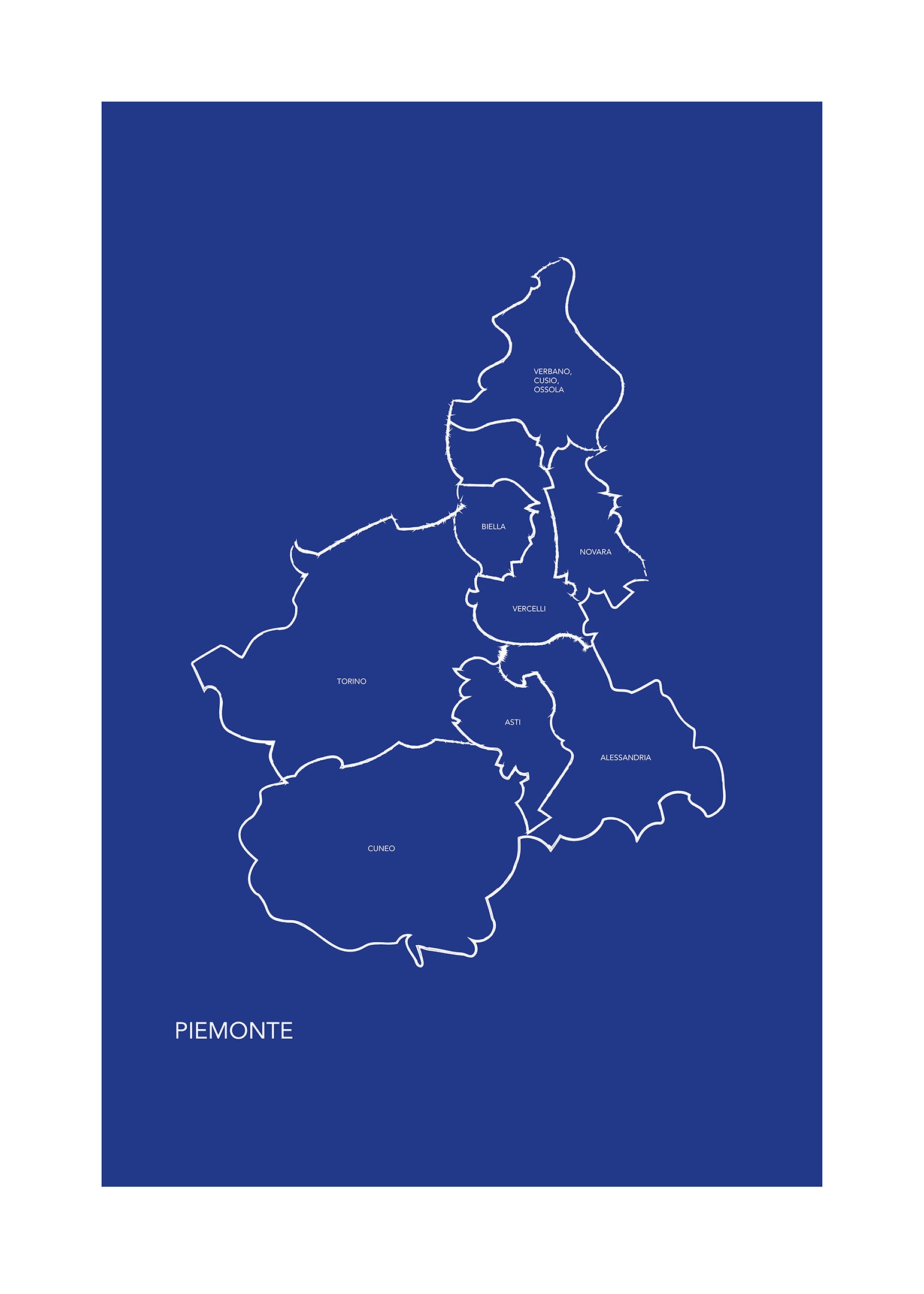 Piemonte poster blue