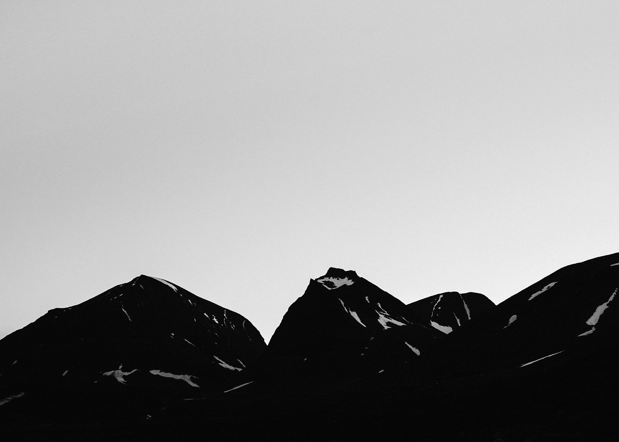 Black and white mountain peaks poster