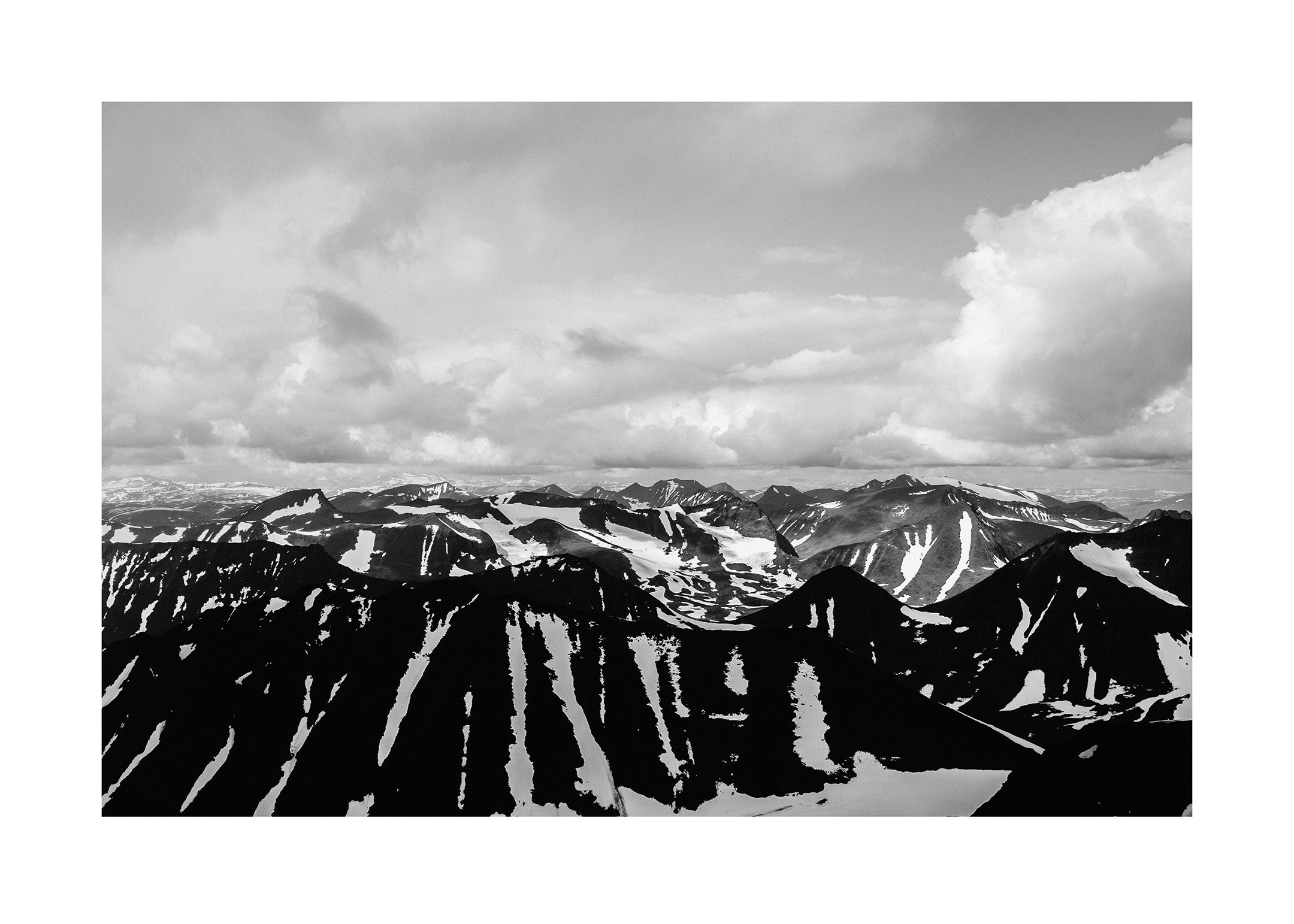 Black and white mountain peaks II poster