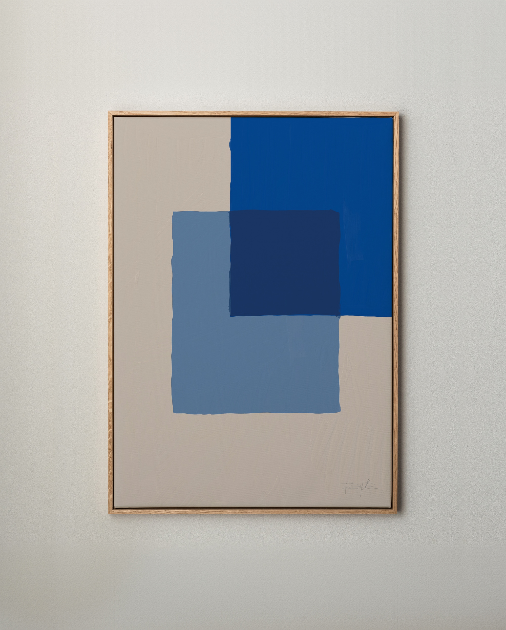 Blue squares canvas art