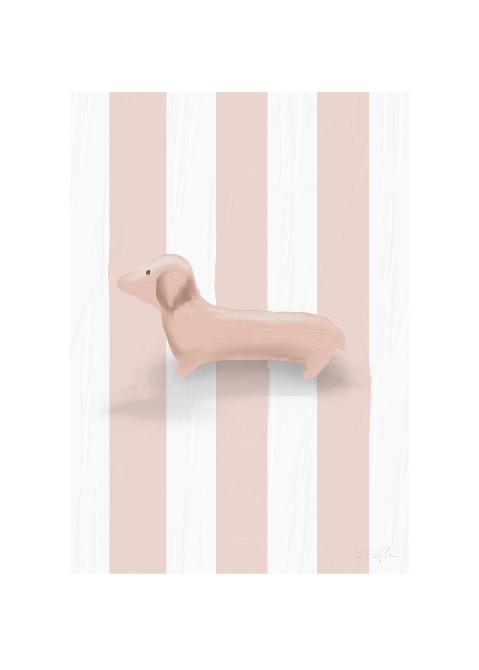 Pink dachshund poster